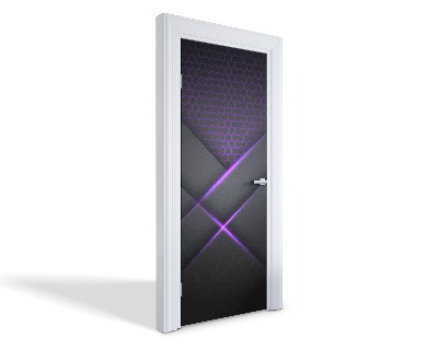 Naklejka na drzwi samoprzylepna Futurystyczny wzór neonowy