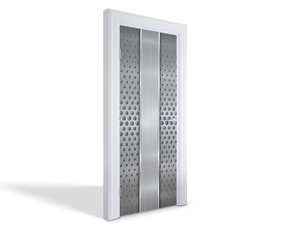 Naklejka na drzwi samoprzylepna Metalowy wzór