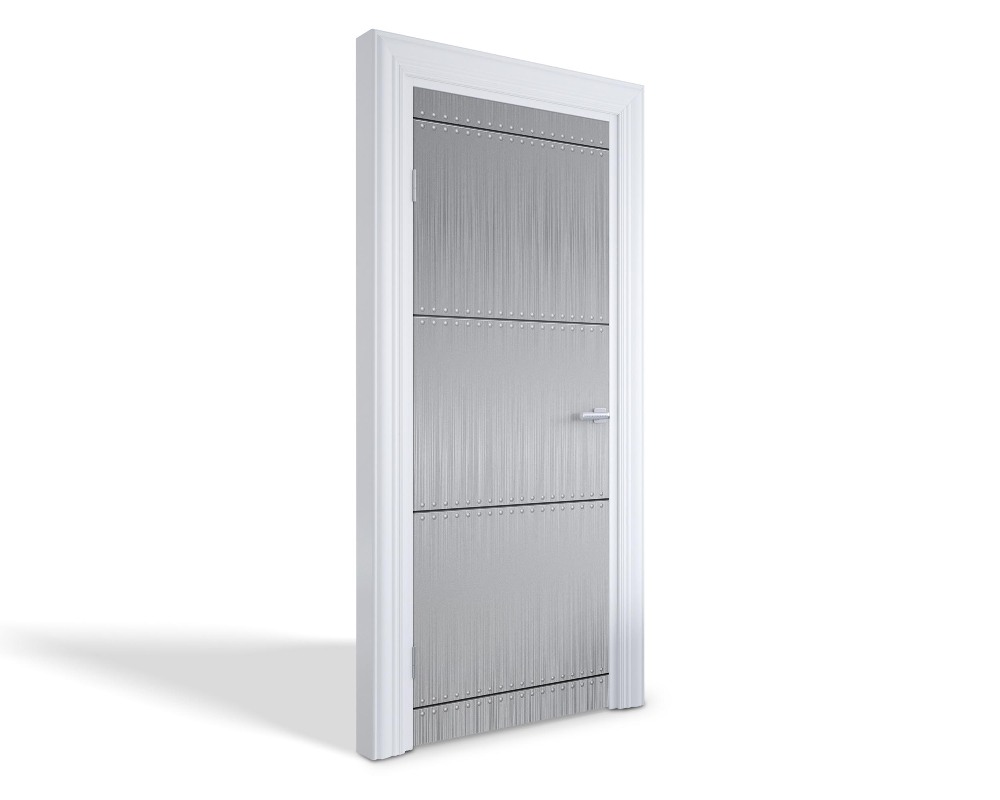 Naklejka na drzwi samoprzylepna Metalowe panele