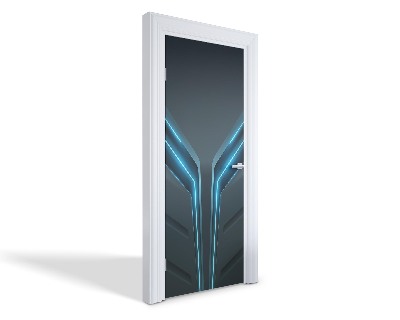 Naklejka na drzwi samoprzylepna Futurystyczny wzór neonowy