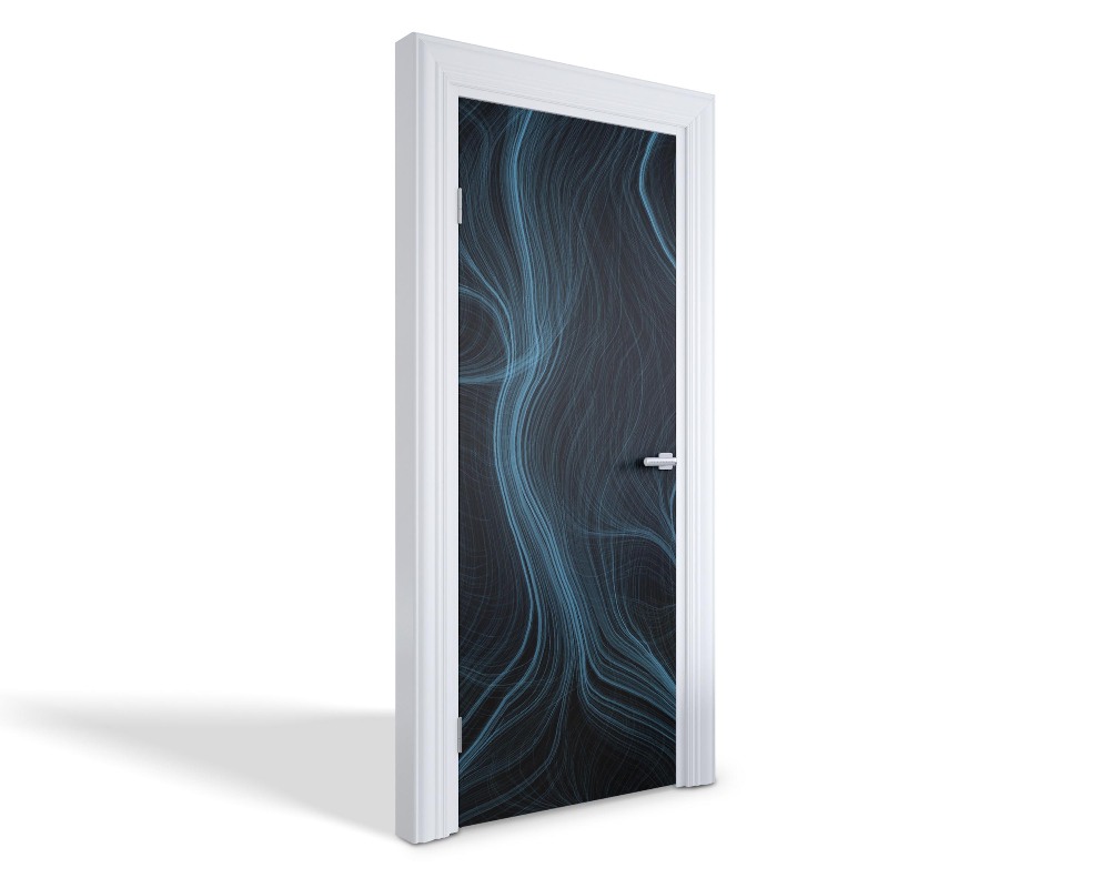 Naklejka na drzwi samoprzylepna Niebieskie linie