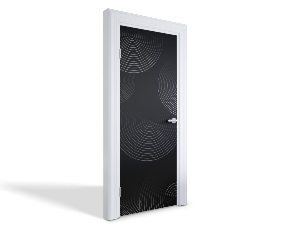 Naklejka na drzwi samoprzylepna Czarne kręgi