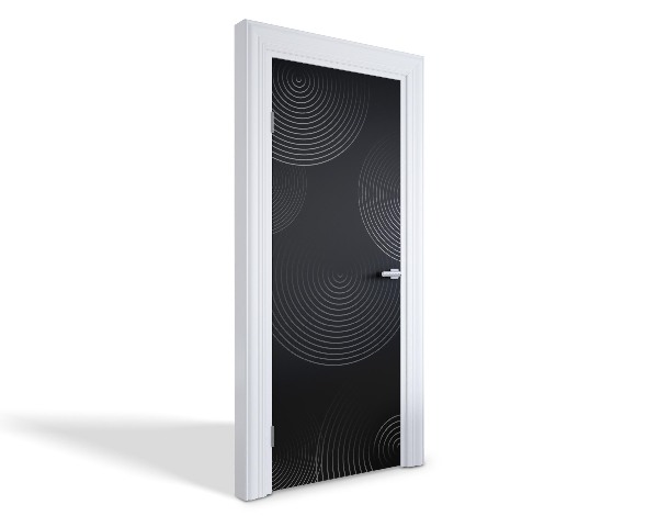 Naklejka na drzwi samoprzylepna Czarne kręgi