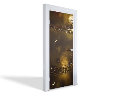 Naklejka na drzwi samoprzylepna Złote krople