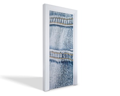 Naklejka na drzwi samoprzylepna Szew na dżinsach