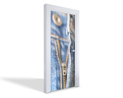 Naklejka na drzwi samoprzylepna Zamek błyskawiczny dżinsów