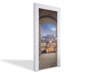 Naklejka na drzwi samoprzylepna Wieczorne miasto