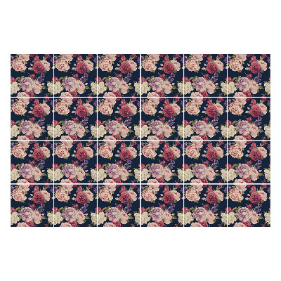 Naklejki na kafelki do kuchni Kwiatowy motyw w układzie