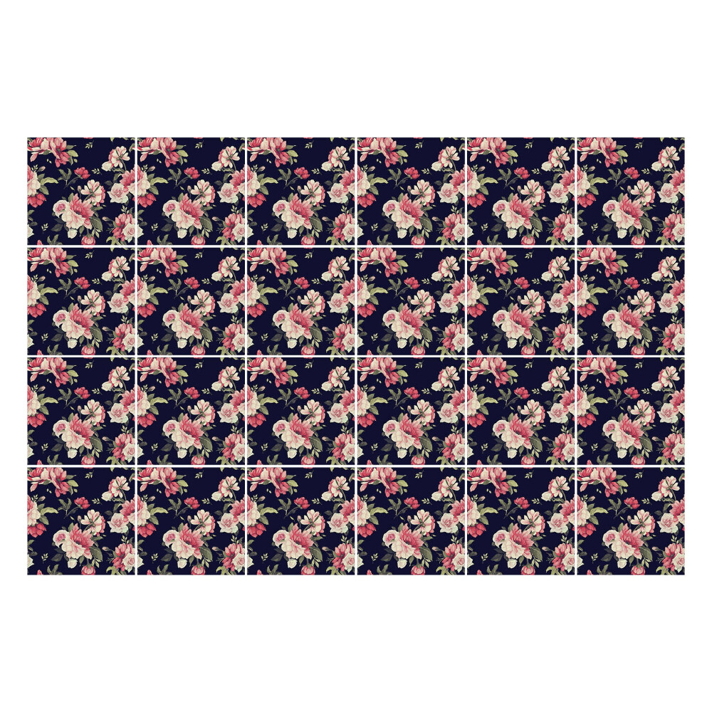 Okleina na płytki Kwiaty w gęstym splocie