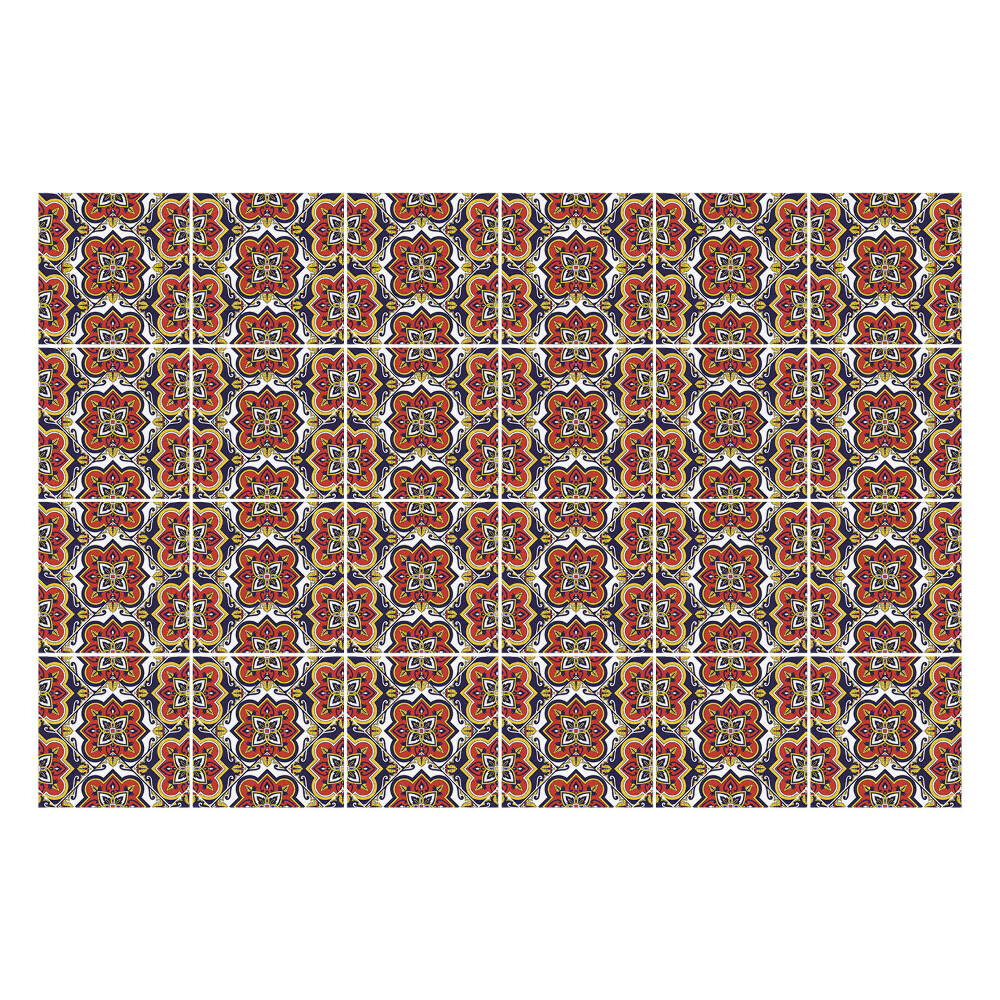 Naklejki na kafelki do kuchni Kwiatowe ornamenty w stylu folk