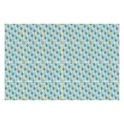 Naklejki na kafelki do kuchni Skrzyżowane kształty w siatce