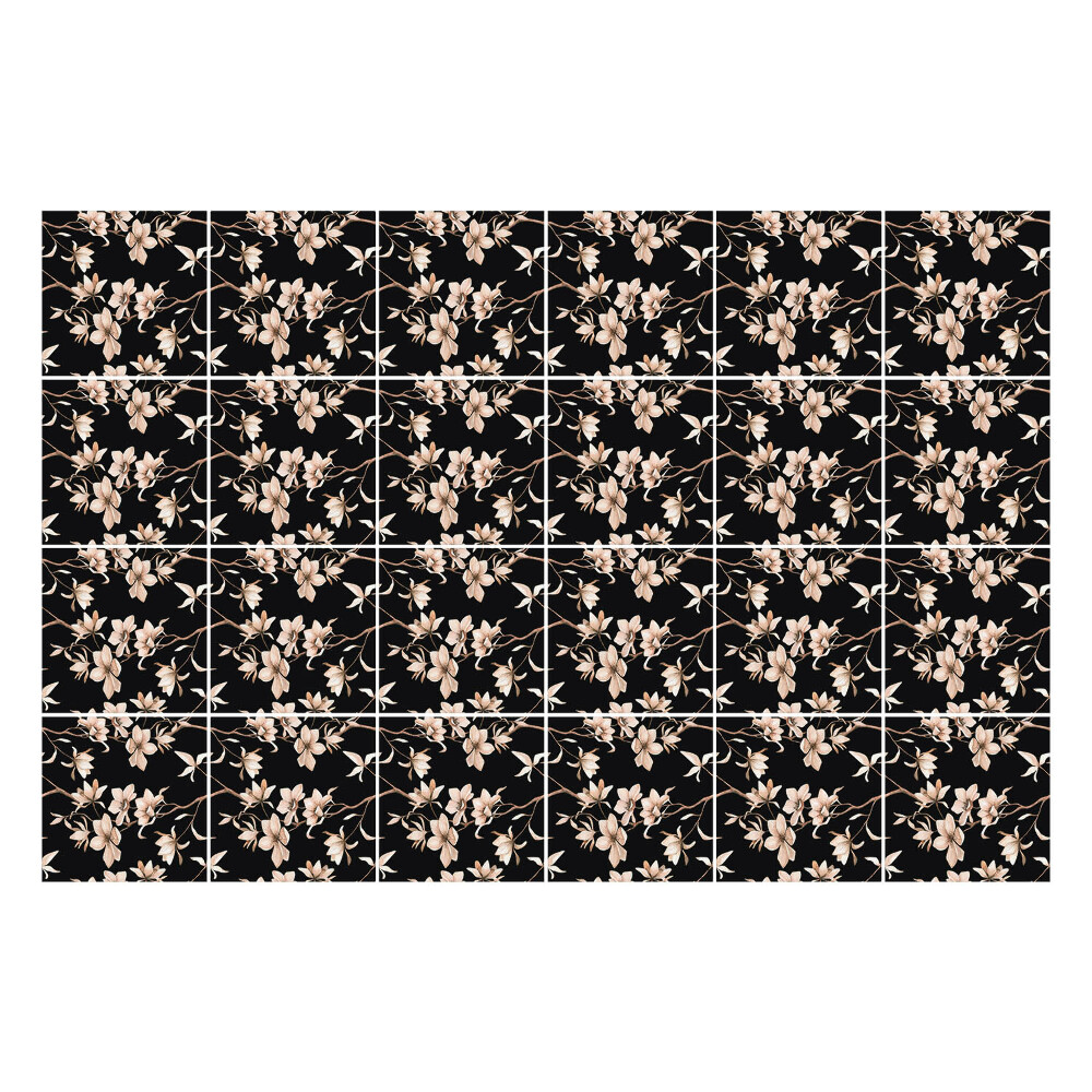 Naklejki na kafelki do kuchni Kwiatowy motyw na tle