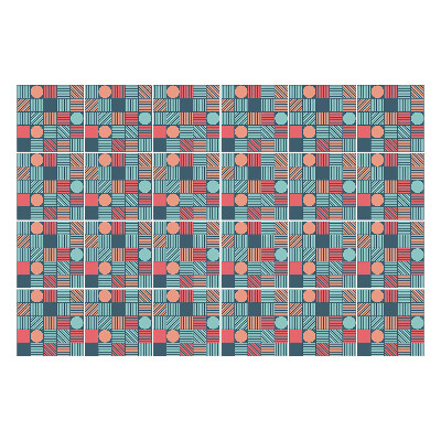 Naklejki samoprzylepne na kafelki Retro geometryczny wzór