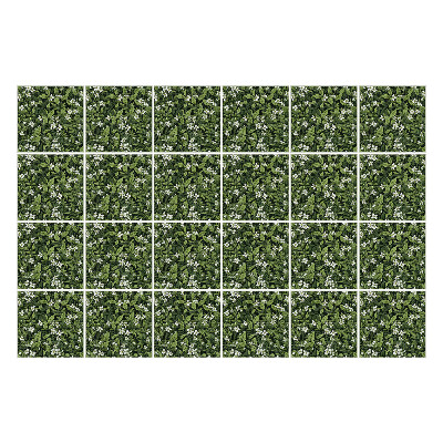 Okleina na płytki Liście z delikatnymi kwiatami