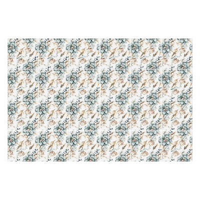 Naklejki na kafelki do kuchni Kwiatowy motyw z liśćmi