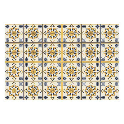 Naklejki samoprzylepne na kafelki Słoneczne gwiazdy w kratkę