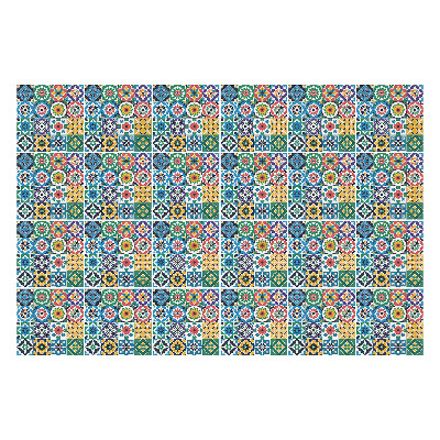 Naklejki na kafelki do kuchni Kwiatowe ornamenty w siatce