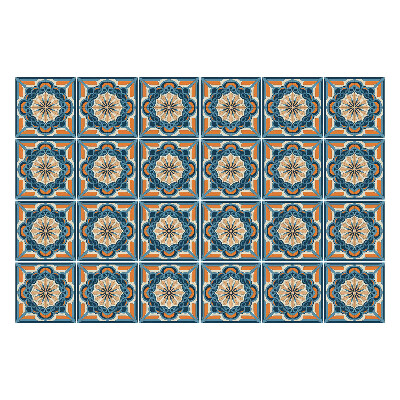 Naklejki samoprzylepne na kafelki Kwiatowe motywy w siatce