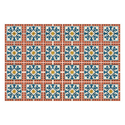 Naklejki samoprzylepne na kafelki Kwiatowe motywy w kwadratach