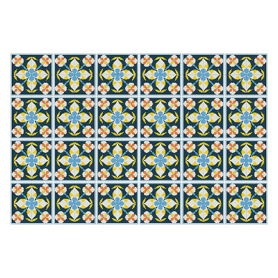 Naklejki samoprzylepne na kafelki Retro vintage wzór płytek