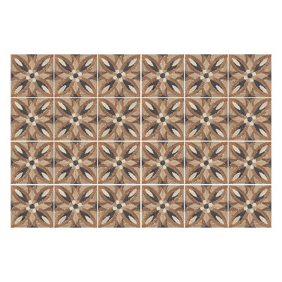 Naklejki samoprzylepne na kafelki Drewniane motywy kwiatowe