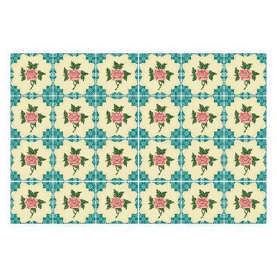 Naklejki na kafelki do kuchni Retro vintage kwiaty