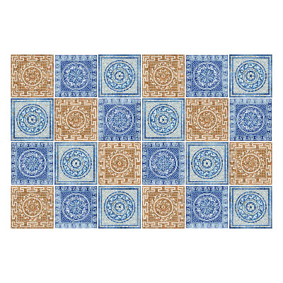 Naklejki na kafelki do kuchni Układ antycznych kafli