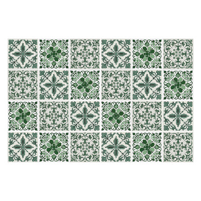 Naklejki na kafelki do kuchni Wzorzyste zielone kafle