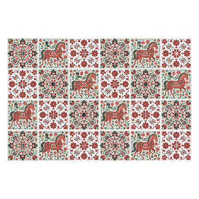 Okleina na płytki Konie i kwiaty folklor