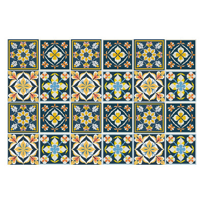 Naklejki na kafelki do kuchni Marokańskie kwiatowe kafle