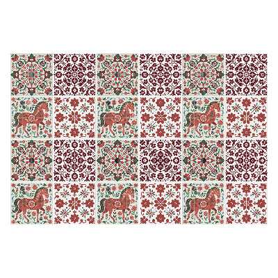 Okleina na płytki Folkowe konie i kwiaty