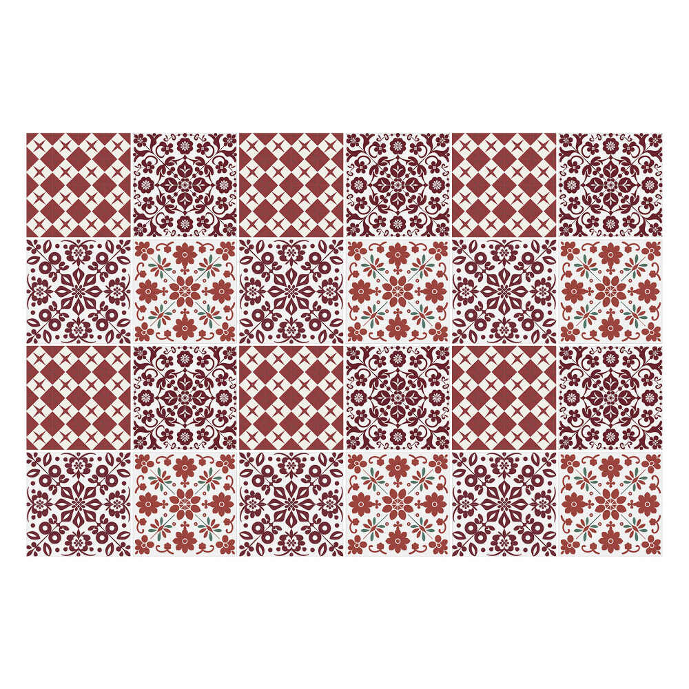 Naklejki samoprzylepne na kafelki Kwiatowe i geometryczne motywy