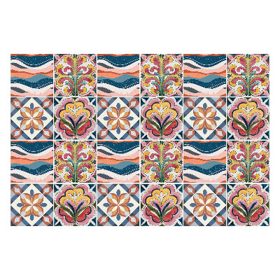 Okleina na płytki Kwiatowe motywy i fale