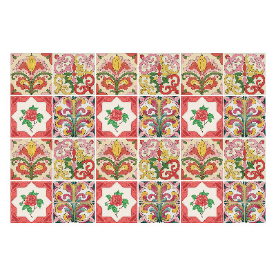 Naklejki samoprzylepne na kafelki Kwiatowe ornamenty