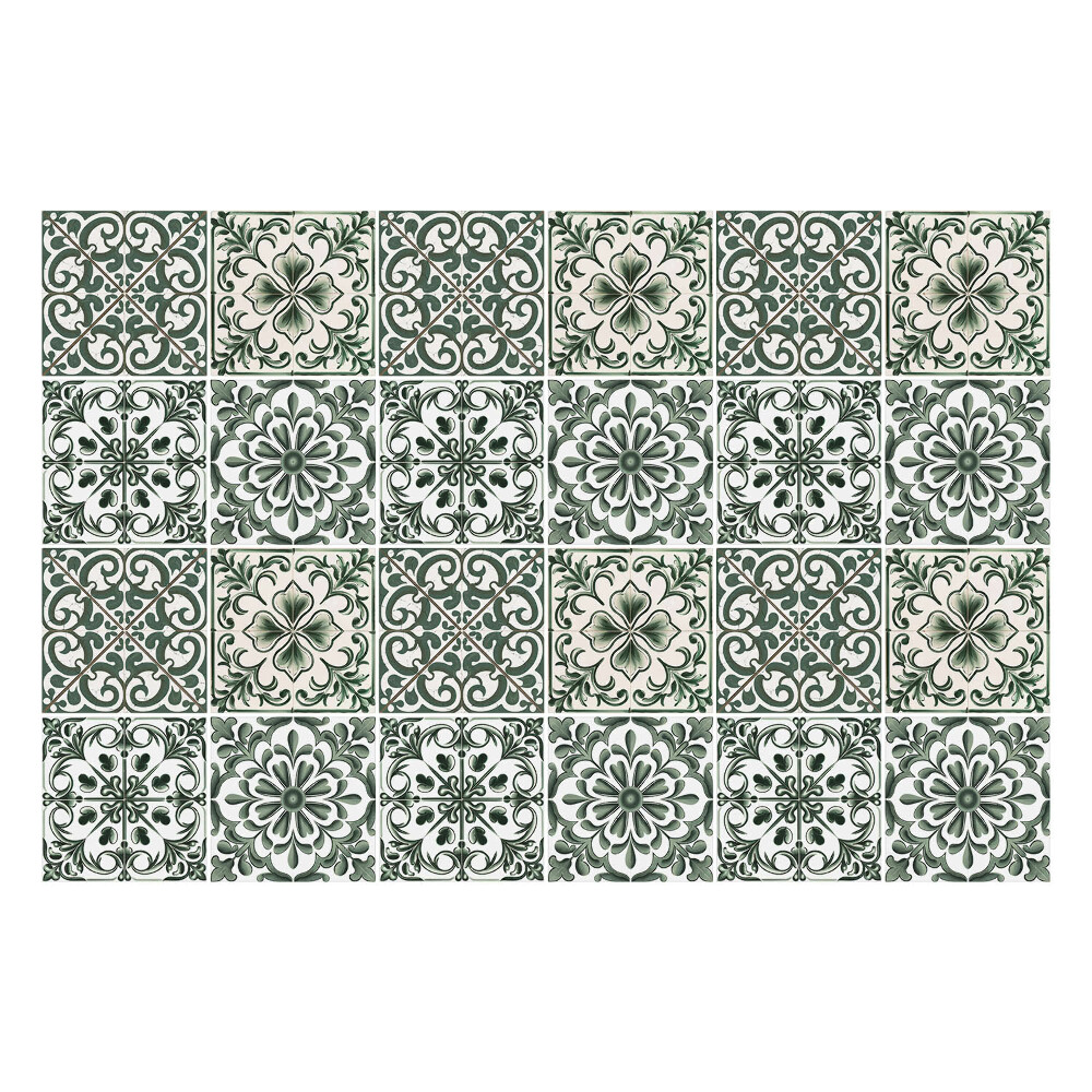 Naklejki na kafelki do kuchni Kwiatowe ornamenty w siatce