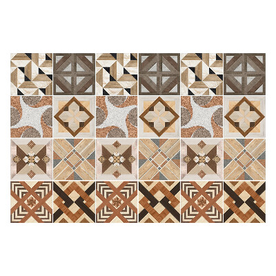 Naklejki samoprzylepne na kafelki Geometria drewnianych kształtów