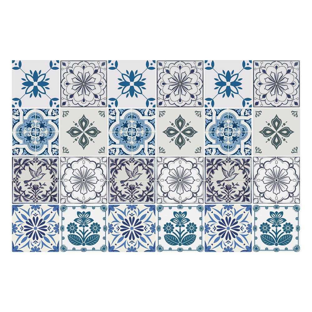 Naklejki na kafelki do kuchni Kwiatowe ornamenty w kompozycji