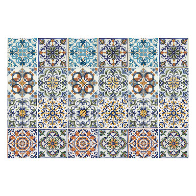 Naklejki na kafelki do kuchni Kwiatowe i geometryczne motywy