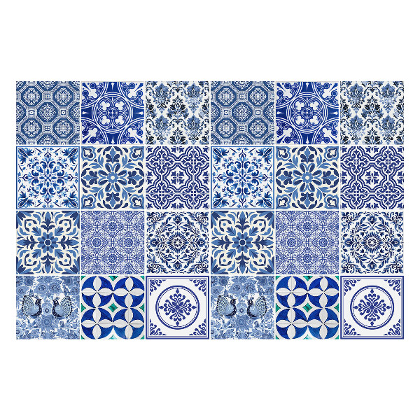 Okleina na płytki Kwiatowe i geometryczne motywy