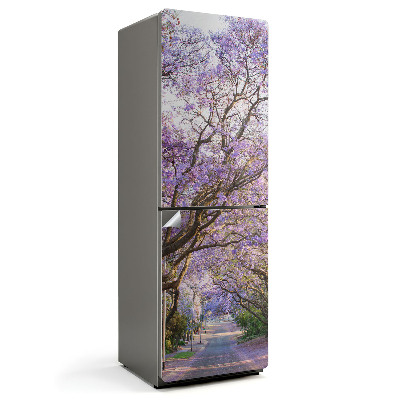 Samoprzylepna naklejka na lodówkę Aleja kwitnących drzew