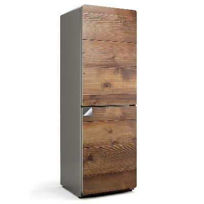 Okleina na lodówkę Drewniane deski w układzie