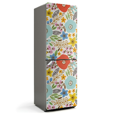 Naklejka na lodówkę Kwiatowy wzór w stylu retro