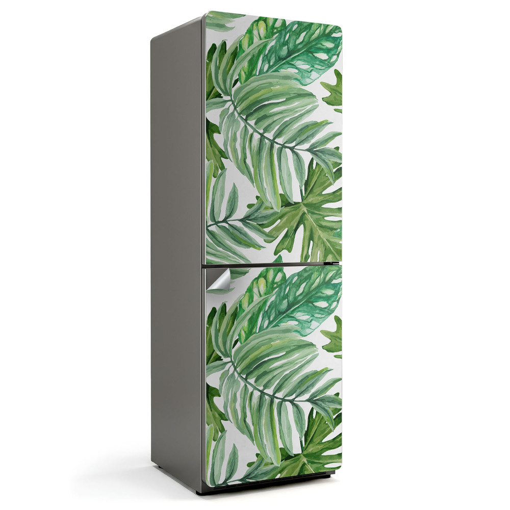 Naklejka tapeta na lodówkę Wzór Liści tropikalnych