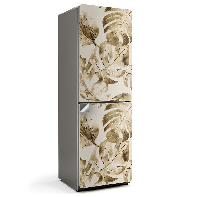 Samoprzylepna naklejka na lodówkę Delikatne liście tropikalne