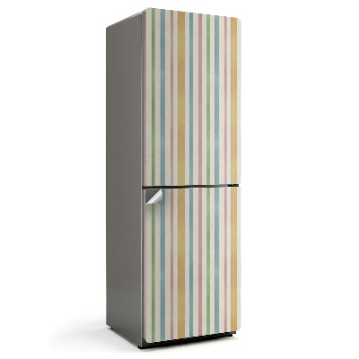 Naklejka tapeta na lodówkę Paski w delikatnych tonach