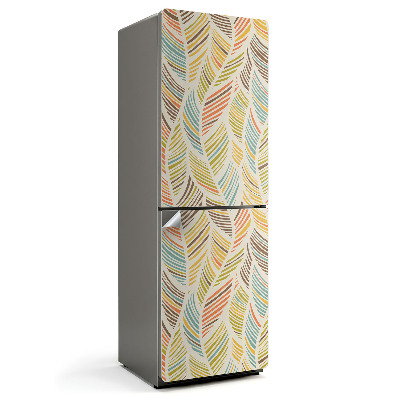 Okleina na lodówkę Wzór liści w falach