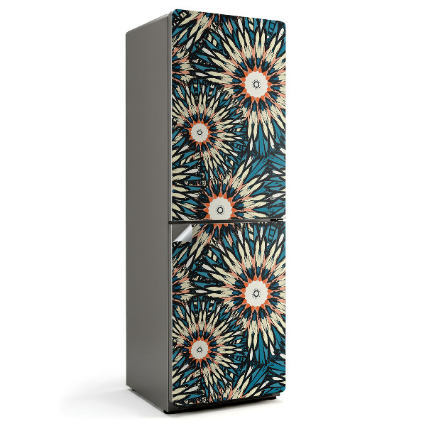 Naklejka na lodówkę Kwiatowy wzór z promieniami