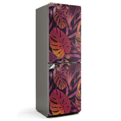 Naklejka tapeta na lodówkę Tropikalny wzór liści