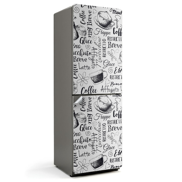 Naklejka na lodówkę Wzory filiżanek kawy