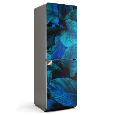 Okleina na lodówkę Liście w odcieniach niebieskich
